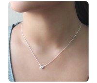 Heart Shaped Silver Necklace SPE-5440